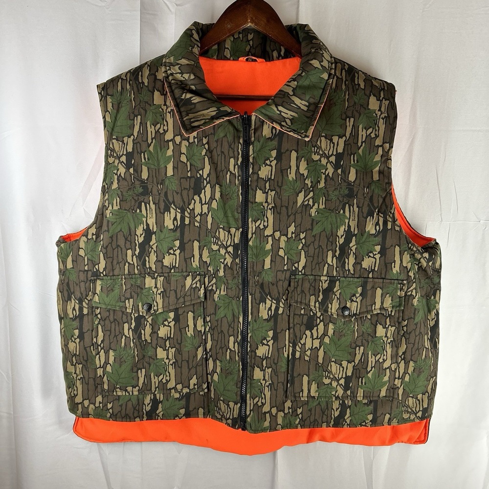 Winchester Vest Men XXL Trebark Camo Reversible Orange Conceal‎ Hunting